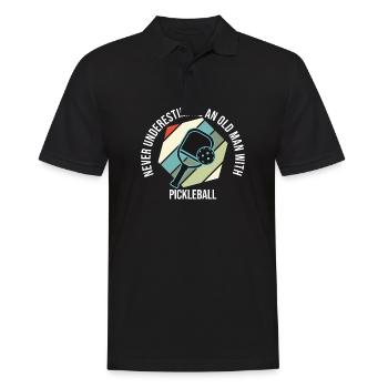 Never Underestimate An Old Man With Pickleball - Männer Poloshirt - Schwarz - Vorne - Kai (181cm)