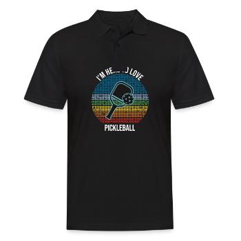 Je suis ici pour aimer le pickleball - Polo Homme - noir - Devant - Kai (181cm)