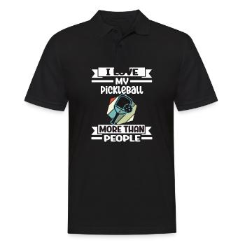 J’aime mon pickleball plus que les gens - Polo Homme - noir - Devant - Kai (181cm)