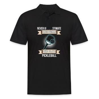 Vieille femme qui joue au pickleball - Polo Homme - noir - Devant - Kai (181cm)