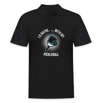 Je préfère être avec mon pickleball - Polo Homme - noir - Devant - Kai (181cm)