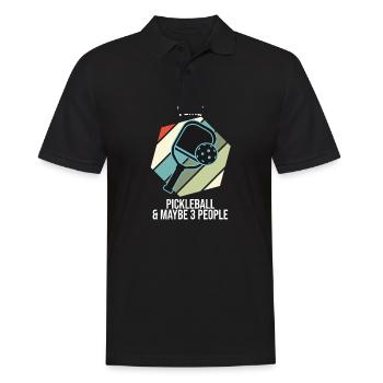 J’aime le pickleball et peut-être 3 personnes - Polo Homme - noir - Devant - Kai (181cm)
