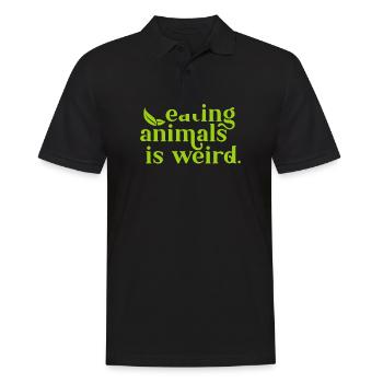 Eating Animals Is Weird - Männer Poloshirt - Schwarz - Vorne - Kai (181cm)