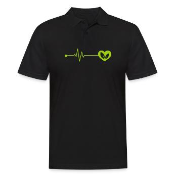Battements de cœur végétaliens - Polo Homme - noir - Devant - Kai (181cm)