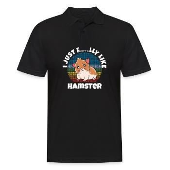 Je préfère être avec mon hamster - Polo Homme - noir - Devant - Kai (181cm)