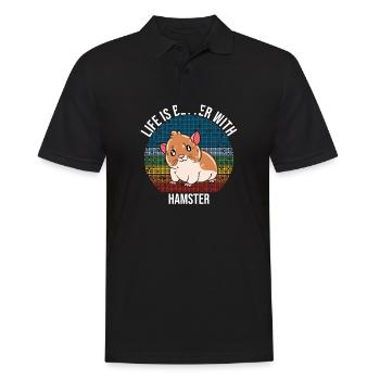Je préfère être avec mon hamster - Polo Homme - noir - Devant - Kai (181cm)