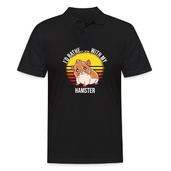 Je préfère être avec mon hamster - Polo Homme - noir - Devant - Kai (181cm)