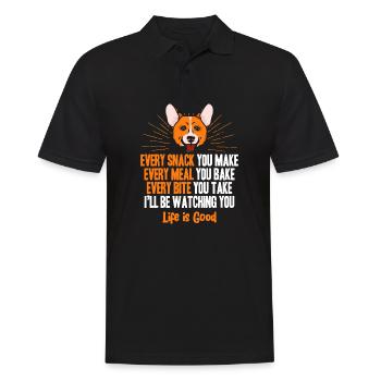 Life is Good with a Dog - Männer Poloshirt - Schwarz - Vorne - Kai (181cm)