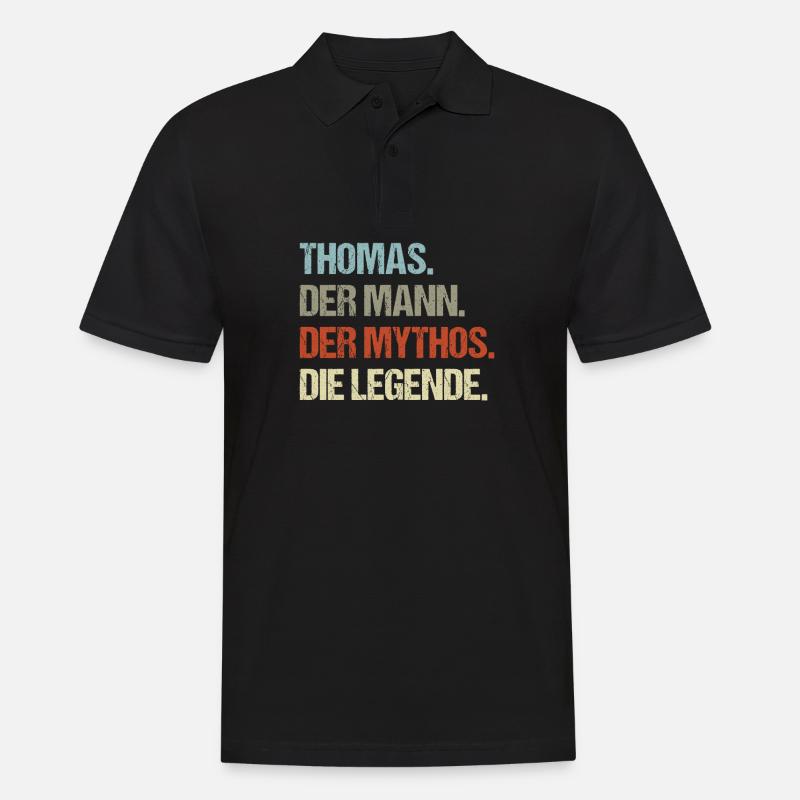 Thomas der Mann der Mythos die Legende - Männer Poloshirt - Schwarz