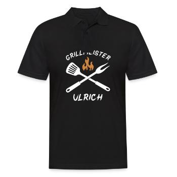Grillmeister Ulrich - Männer Poloshirt - Schwarz - Vorne - Kai (181cm)
