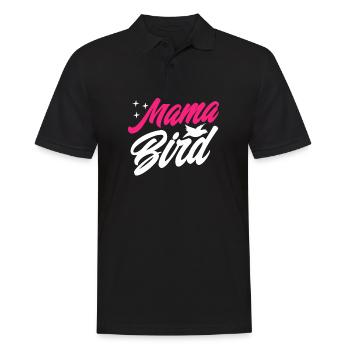 Mama Bird - Männer Poloshirt - Schwarz - Vorne - Kai (181cm)