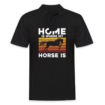 La maison est l’endroit où se trouve mon cheval - Polo Homme - noir - Devant - Kai (181cm)