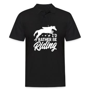 Id Rather Be Riding - Männer Poloshirt - Schwarz - Vorne - Kai (181cm)