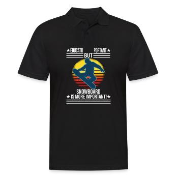 Education Is Important But Snowboard Is More - Men's Polo Shirt - black - Front - Kai (181cm)