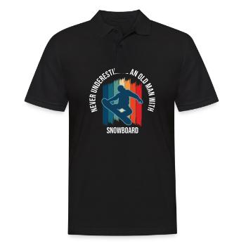Never Underestimate An Old Man With Snowboard - Men's Polo Shirt - black - Front - Kai (181cm)