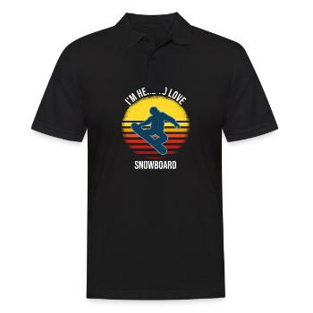 I'm Here To Love Snowboard - Men's Polo Shirt - black - Front - Kai (181cm)