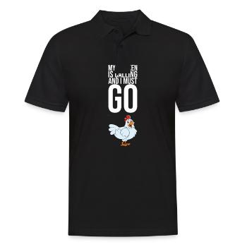 Mon poulet appelle et je dois partir - Polo Homme - noir - Devant - Kai (181cm)