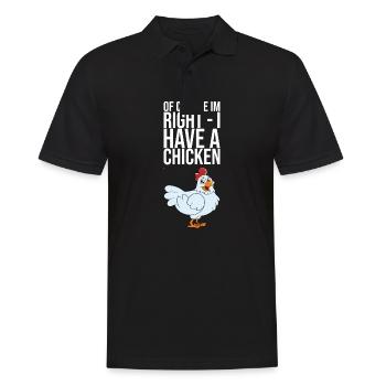 Bien sûr, à droite, j’ai un poulet - Polo Homme - noir - Devant - Kai (181cm)