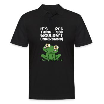 Une grenouille que vous ne comprendriez pas - Polo Homme - noir - Devant - Kai (181cm)