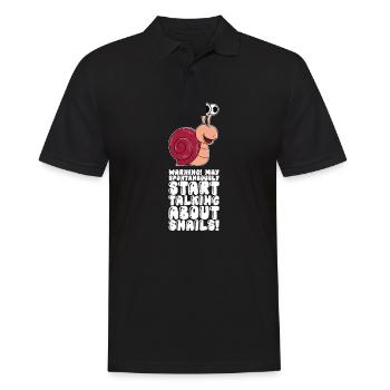 Kann Spontan Anfangen, Über Schnecken Zu Reden - Männer Poloshirt - Schwarz - Vorne - Kai (181cm)