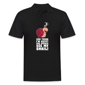 You Think Im Cute You Should See My Snail - Men's Polo Shirt - black - Front - Kai (181cm)