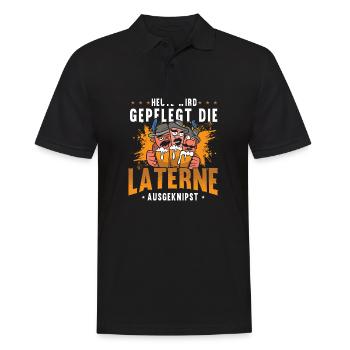 Heute wird gepflegt die Laterne ausgeknipst Sauf - Männer Poloshirt - Schwarz - Vorne - Kai (181cm)