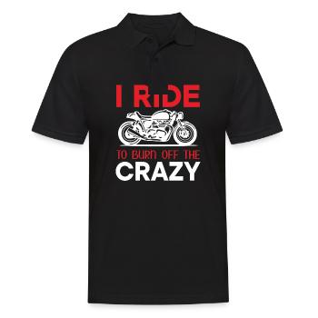 Motorcycle Biker Saying - I Ride To Burn Off The C - Men's Polo Shirt - black - Front - Kai (181cm)