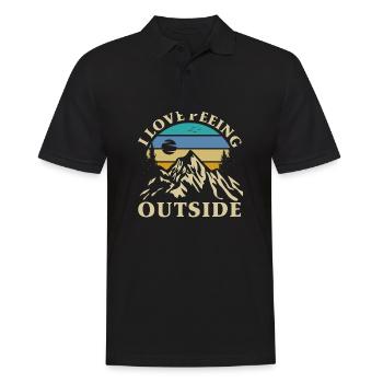I Love peeing outside - Männer Poloshirt - Schwarz - Vorne - Kai (181cm)