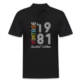 Vintage 1981 Vintage Birthday Retro Vintage - Men's Polo Shirt - black - Front - Kai (181cm)