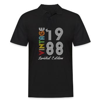 Vintage 1988 Vintage Geburtstag Retro Vintage - Männer Poloshirt - Schwarz - Vorne - Kai (181cm)
