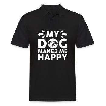 Mon chien me rend heureux - Polo Homme - noir - Devant - Kai (181cm)