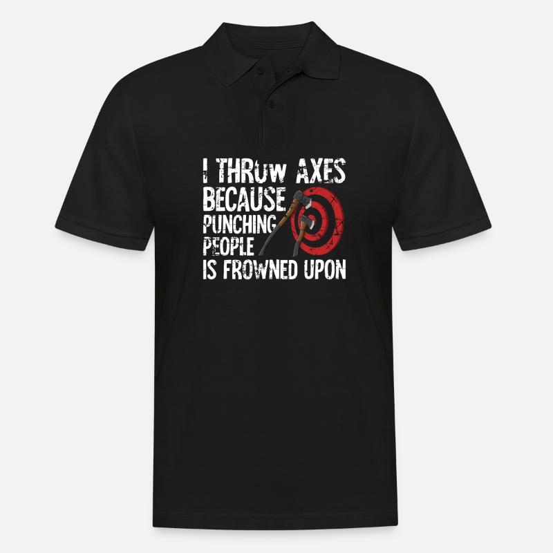 Axt Werfen - Männer Poloshirt - Schwarz