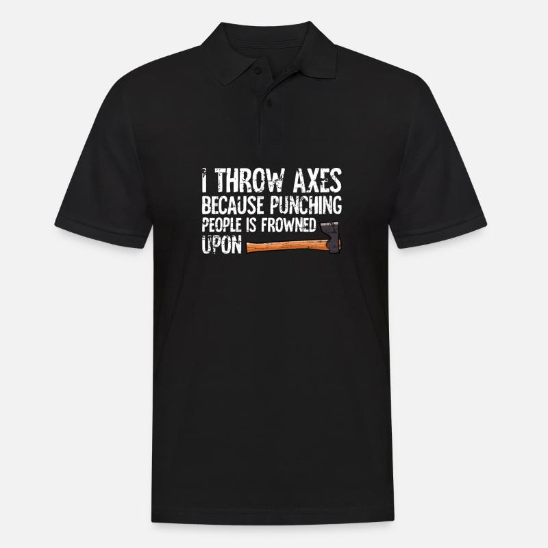 Axt Werfen - Männer Poloshirt - Schwarz