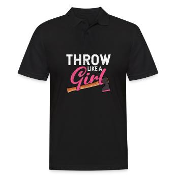 Axt Werfen - Männer Poloshirt - Schwarz - Vorne - Kai (181cm)