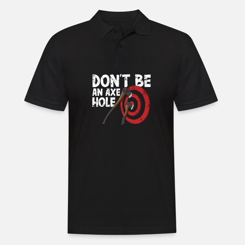 Axt Werfen - Männer Poloshirt - Schwarz