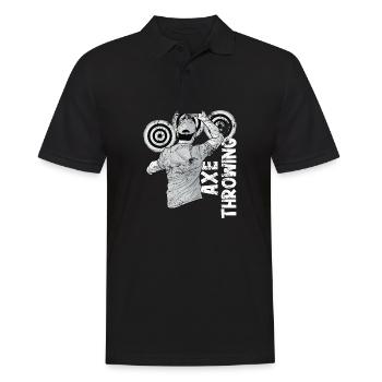 Axt Werfen - Männer Poloshirt - Schwarz - Vorne - Kai (181cm)
