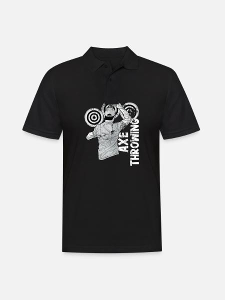 Axt Werfen - Männer Poloshirt - Schwarz