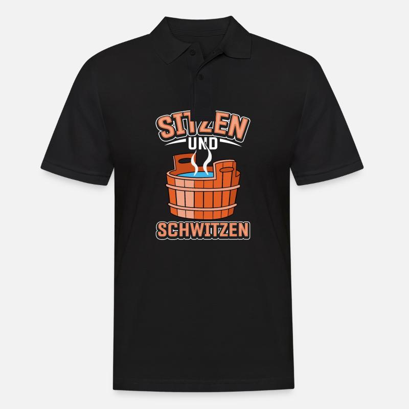 Sauna - Männer Poloshirt - Schwarz