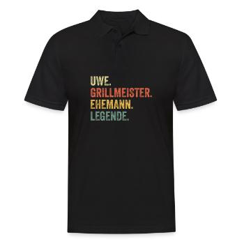 Uwe Grillmeister Ehemann Vorname Grillen - Männer Poloshirt - Schwarz - Vorne - Kai (181cm)