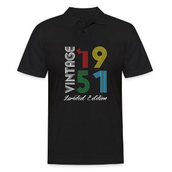 Vintage 1951 Vintage Geburtstag Retro Vintage - Männer Poloshirt - Schwarz - Vorne - Kai (181cm)