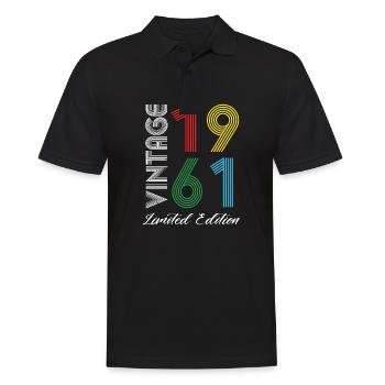 Vintage 1961 Vintage Geburtstag Retro Vintage - Männer Poloshirt - Schwarz - Vorne - Kai (181cm)
