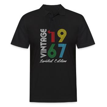 Vintage 1967 Vintage Geburtstag Retro Vintage - Männer Poloshirt - Schwarz - Vorne - Kai (181cm)