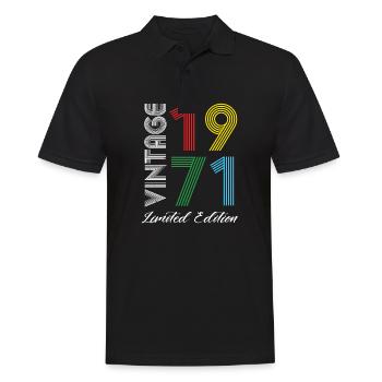 Vintage 1971 Vintage Birthday Retro Vintage - Men's Polo Shirt - black - Front - Kai (181cm)