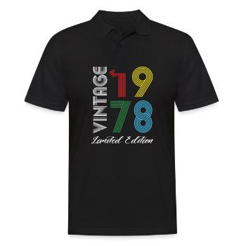 Vintage 1978 Vintage Birthday Retro Vintage - Men's Polo Shirt - black - Front - Kai (181cm)