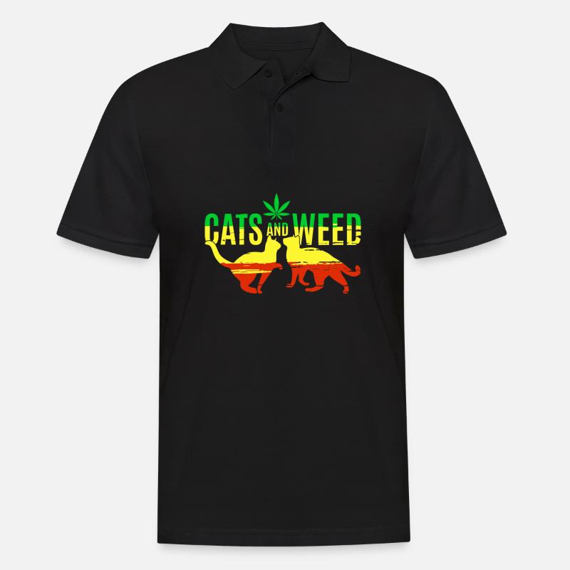 Katzen Und Unkraut - Männer Poloshirt - Schwarz