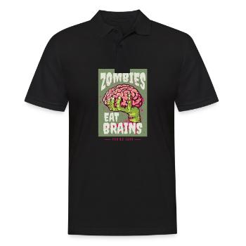 Zombies eat brains, you are safe - Men's Polo Shirt - black - Front - Kai (181cm)
