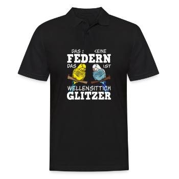 Wellensittich Nymphensittich Papagei Vogelkäfig - Männer Poloshirt - Schwarz - Vorne - Kai (181cm)