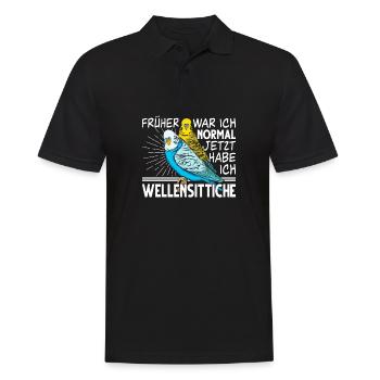 Wellensittich Vogel - Männer Poloshirt - Schwarz - Vorne - Kai (181cm)