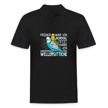 Wellensittich Vogel - Männer Poloshirt - Schwarz - Vorne - Kai (181cm)