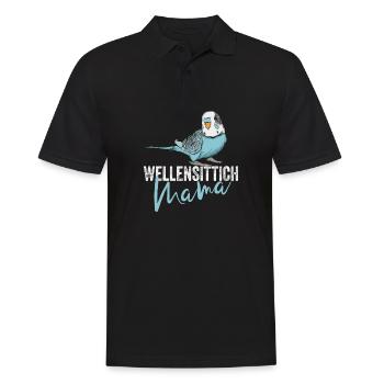 Wellensittich Vogel - Männer Poloshirt - Schwarz - Vorne - Kai (181cm)